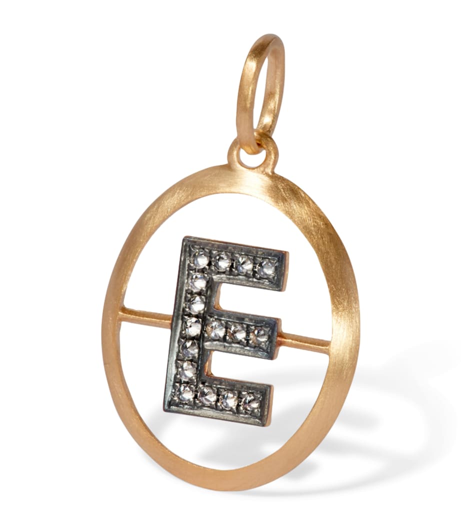 Annoushka yellow gold initial E pendant - British product