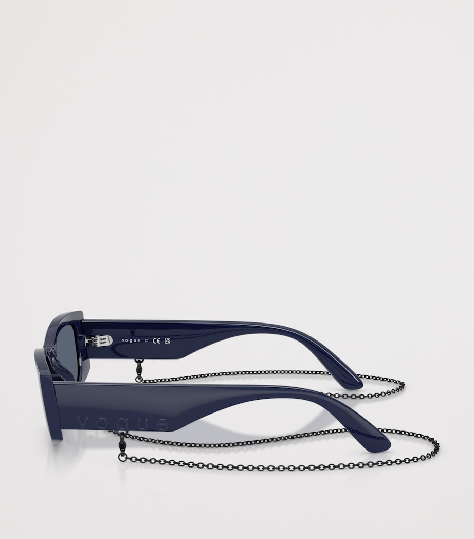 Vogue Pillow chain sunglasses in deep navy - British product