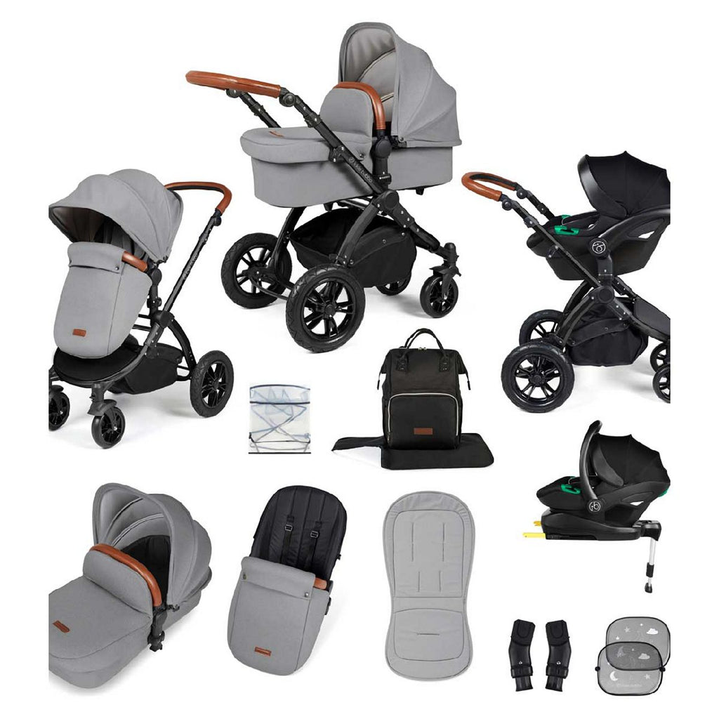 Ickle Bubba Stomp Luxe all-in-one Travel System  Black/Pearl Grey/Tan/ Pack Size 1