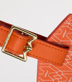 WOLF vegan apple leather luggage tag with buckled strap (British brand)