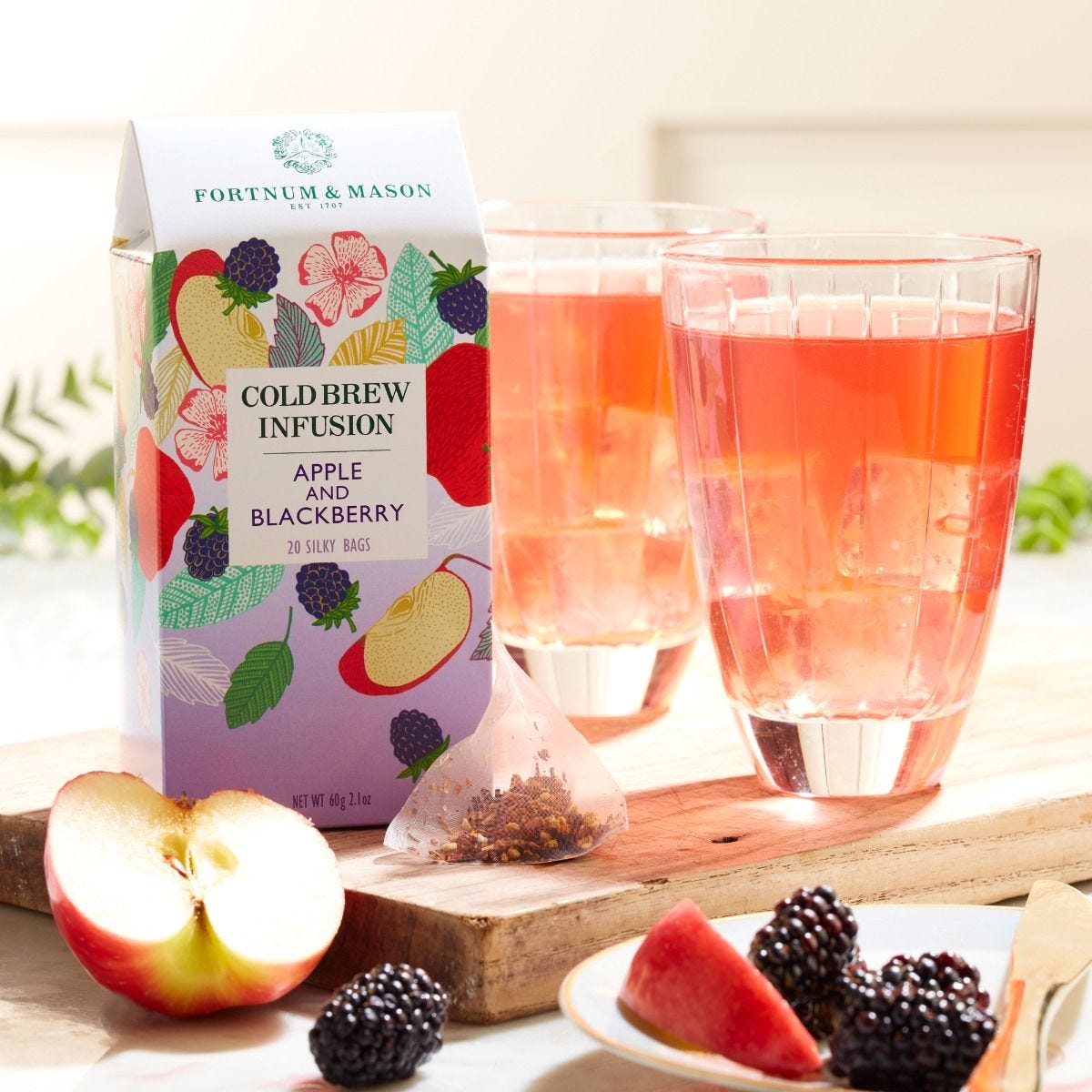 Fortnum's cold brew infusion apple blackberry 20 tea bags - British product