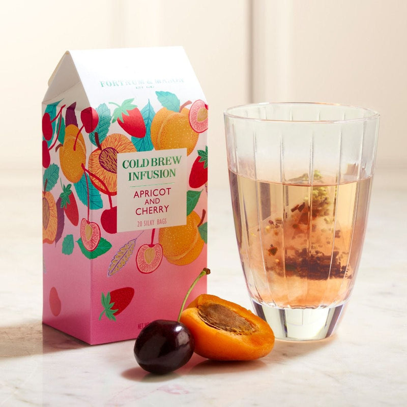 Fortnum's Apricot and Cherry cold brew tea bags 60g - British product