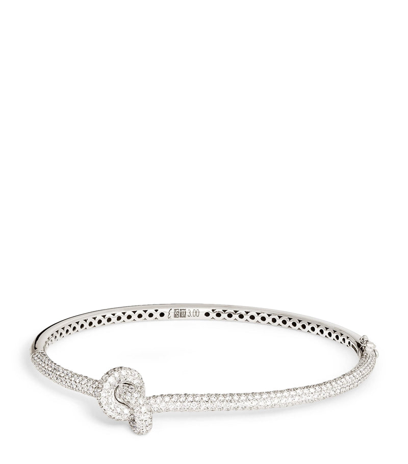 Engelbert white gold and diamond Legacy Knot bangle - British product