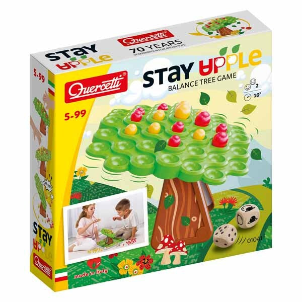 Quercetti Stay Apple balance game with apples and tree - British product