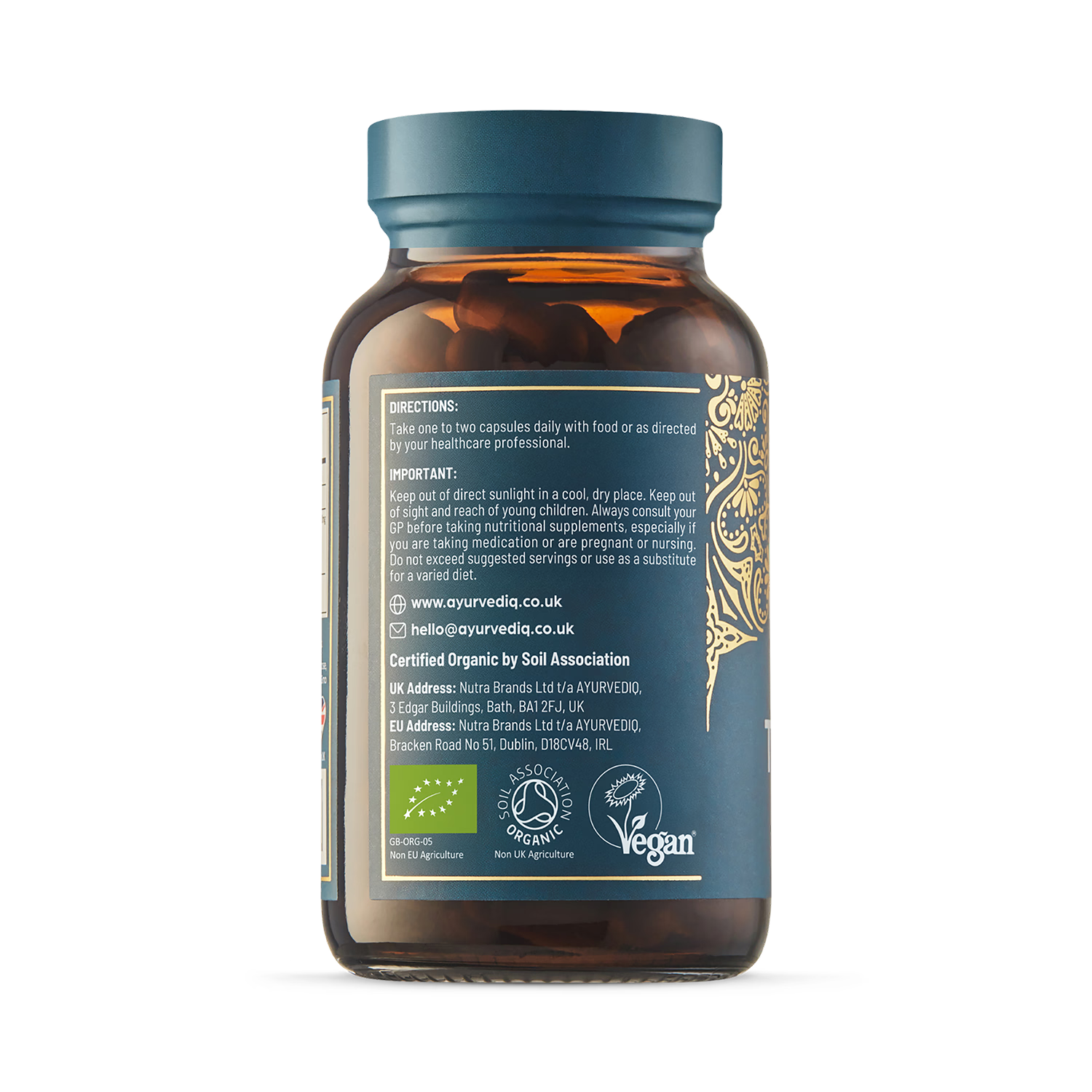 Ayurvediq organic ginger capsules 120 count (British brand)