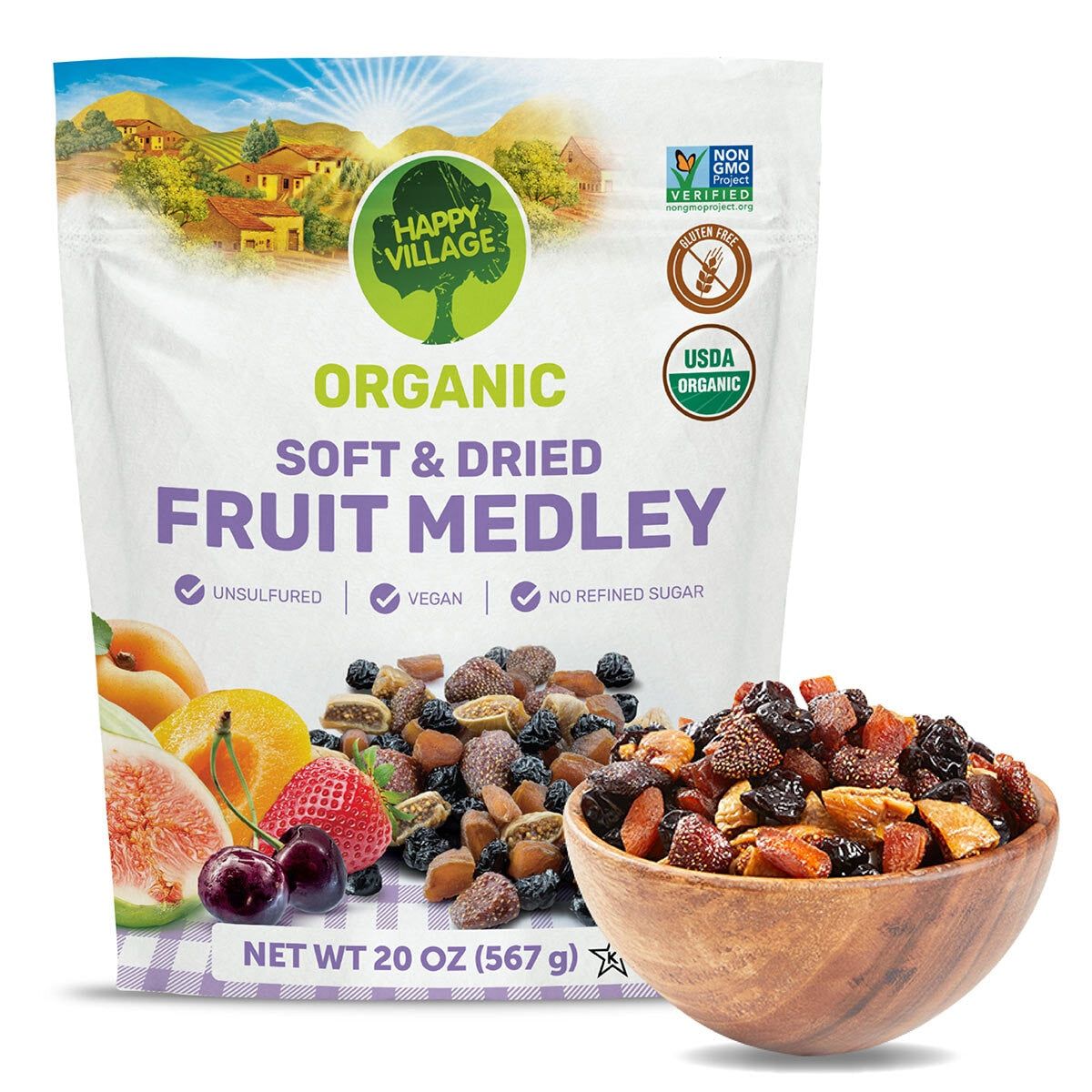 Happy Village Organic Soft & Dried Fruit Medley, 567g GOODS Costco UK