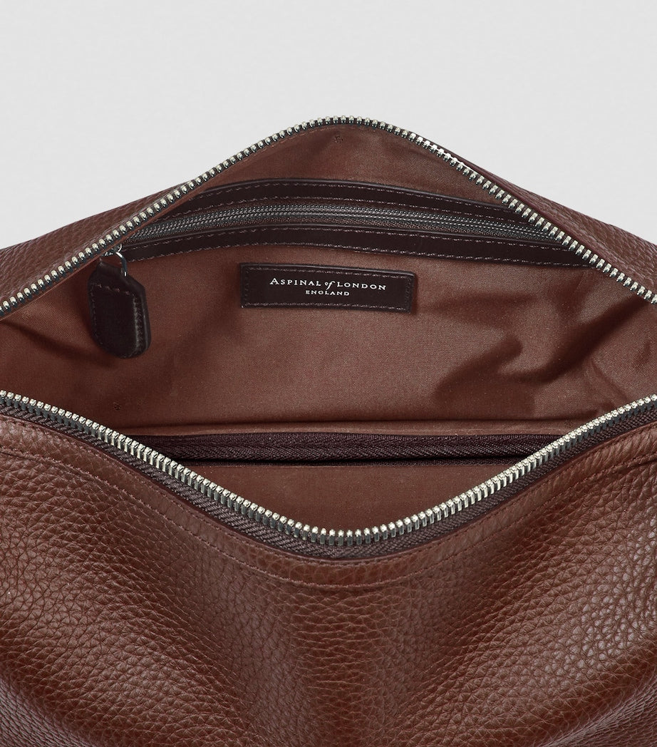 Aspinal of London Leather Reporter wash bag - British product