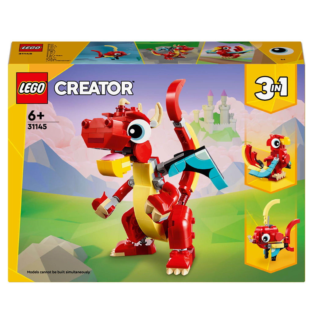 LEGO Creator 3in1 Red Dragon Toy with Animal Figures 31145