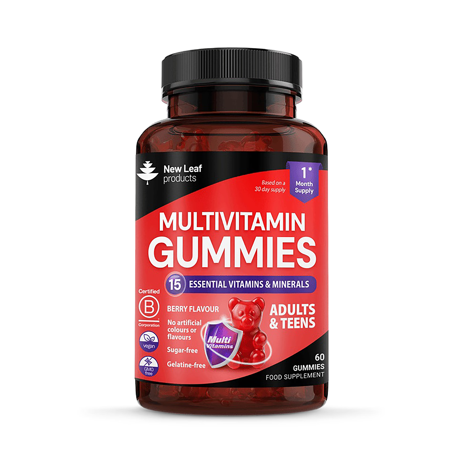 New Leaf multivitamin gummies adults and teens 60 count (British brand)
