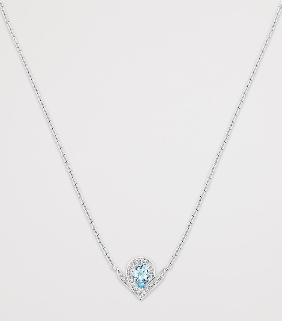 Chaumet Joséphine Aigrette pendant necklace aquamarine diamonds - British product