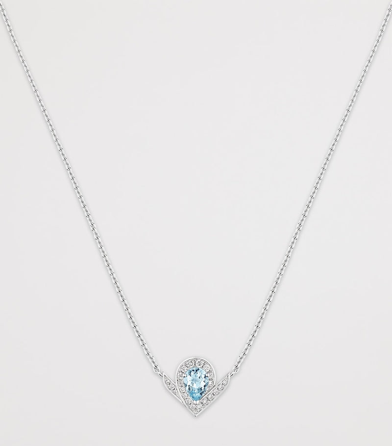 Chaumet Joséphine Aigrette pendant necklace aquamarine diamonds - British product