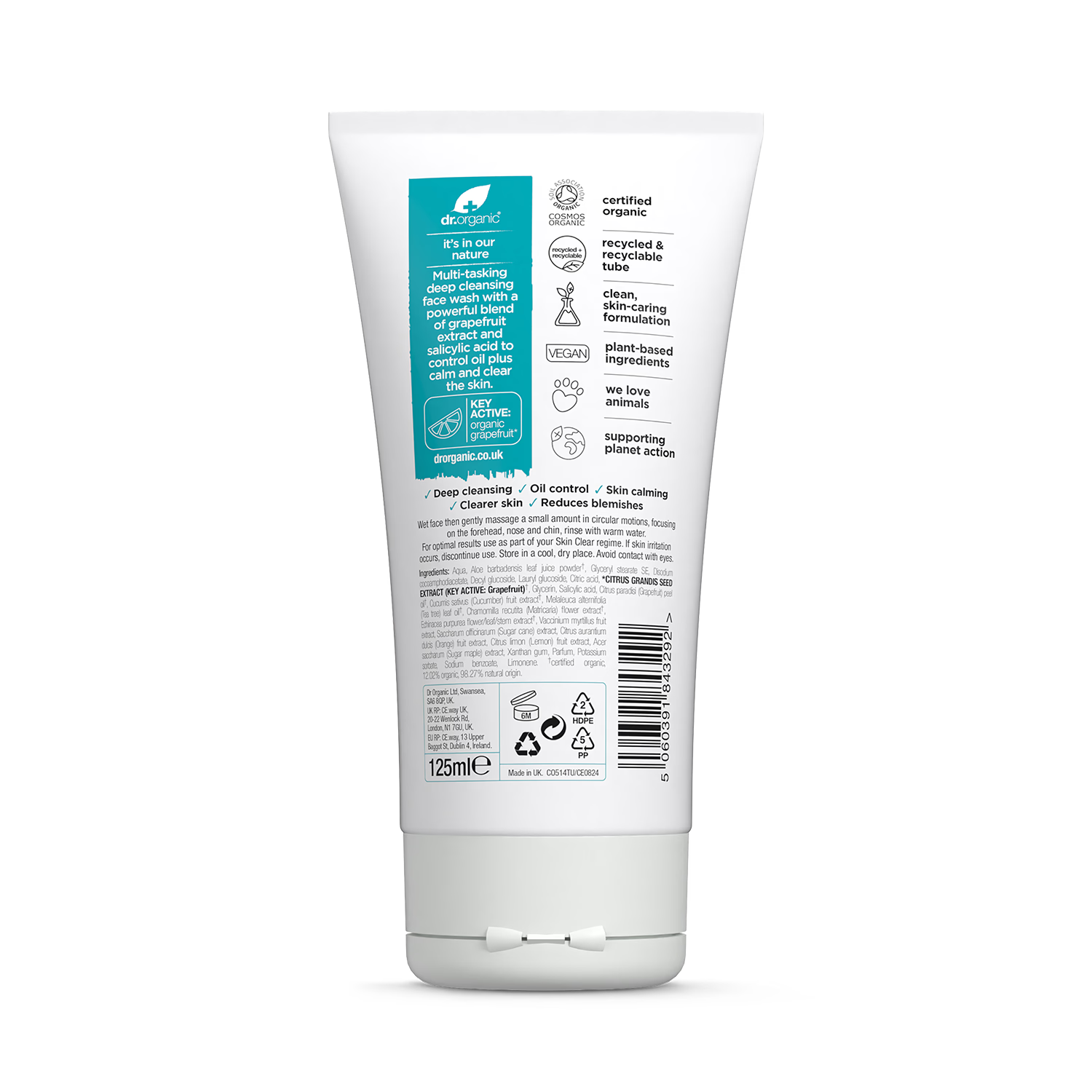Dr Organic Deep Cleansing Face Wash 125ml - British product