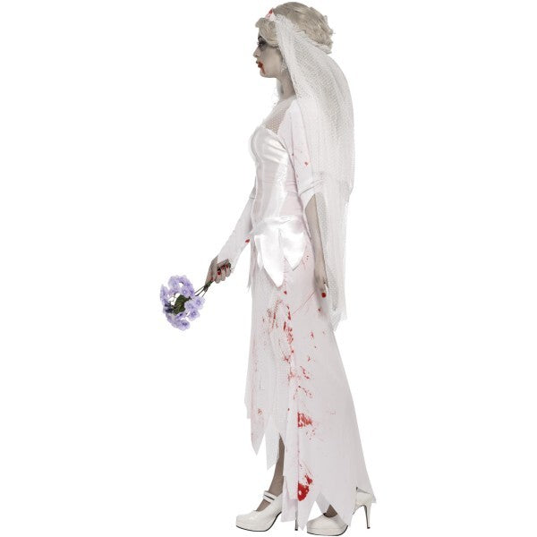 Smiffys Zombie Bride costume dress veil bouquet, imported from the UK