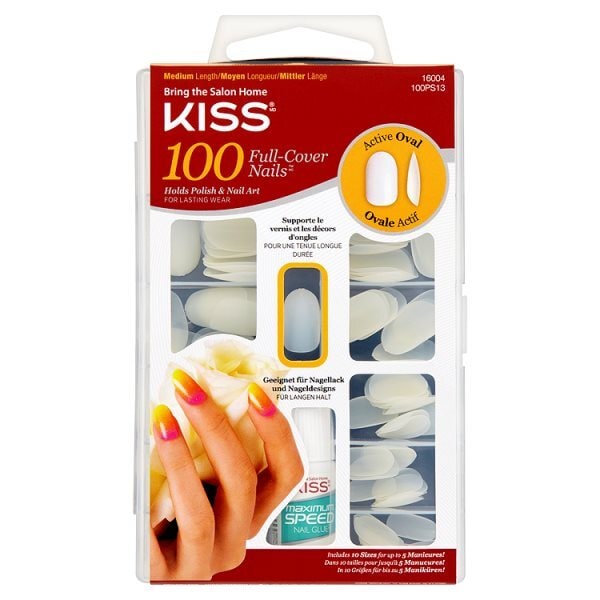 Kiss 100 Nail Cover Oval Nail Kit GOODS Superdrug   