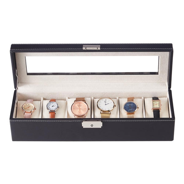 Livingandhome watch display case 6-slot 35cm, imported from the UK