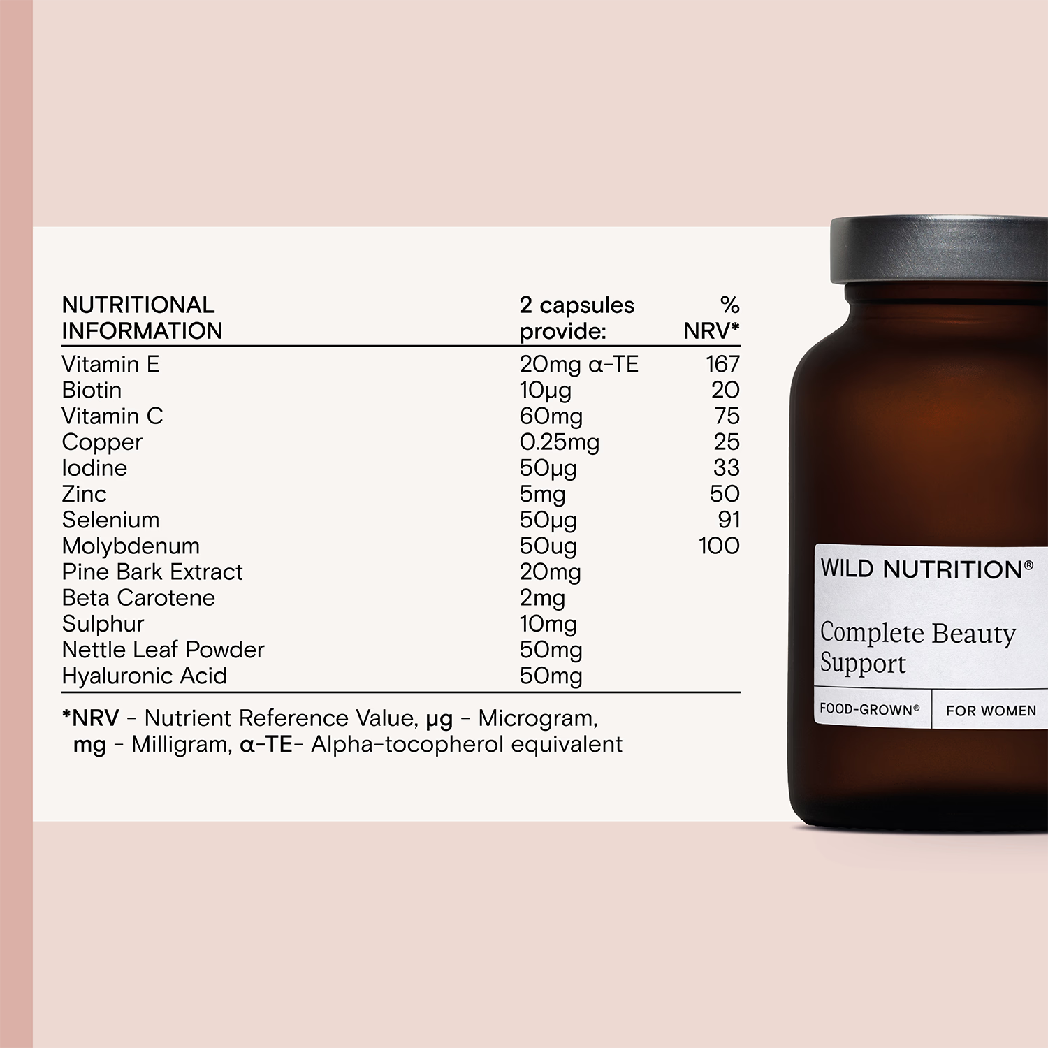 Wild Nutrition Complete Beauty Support supplement 60 capsules (British brand)