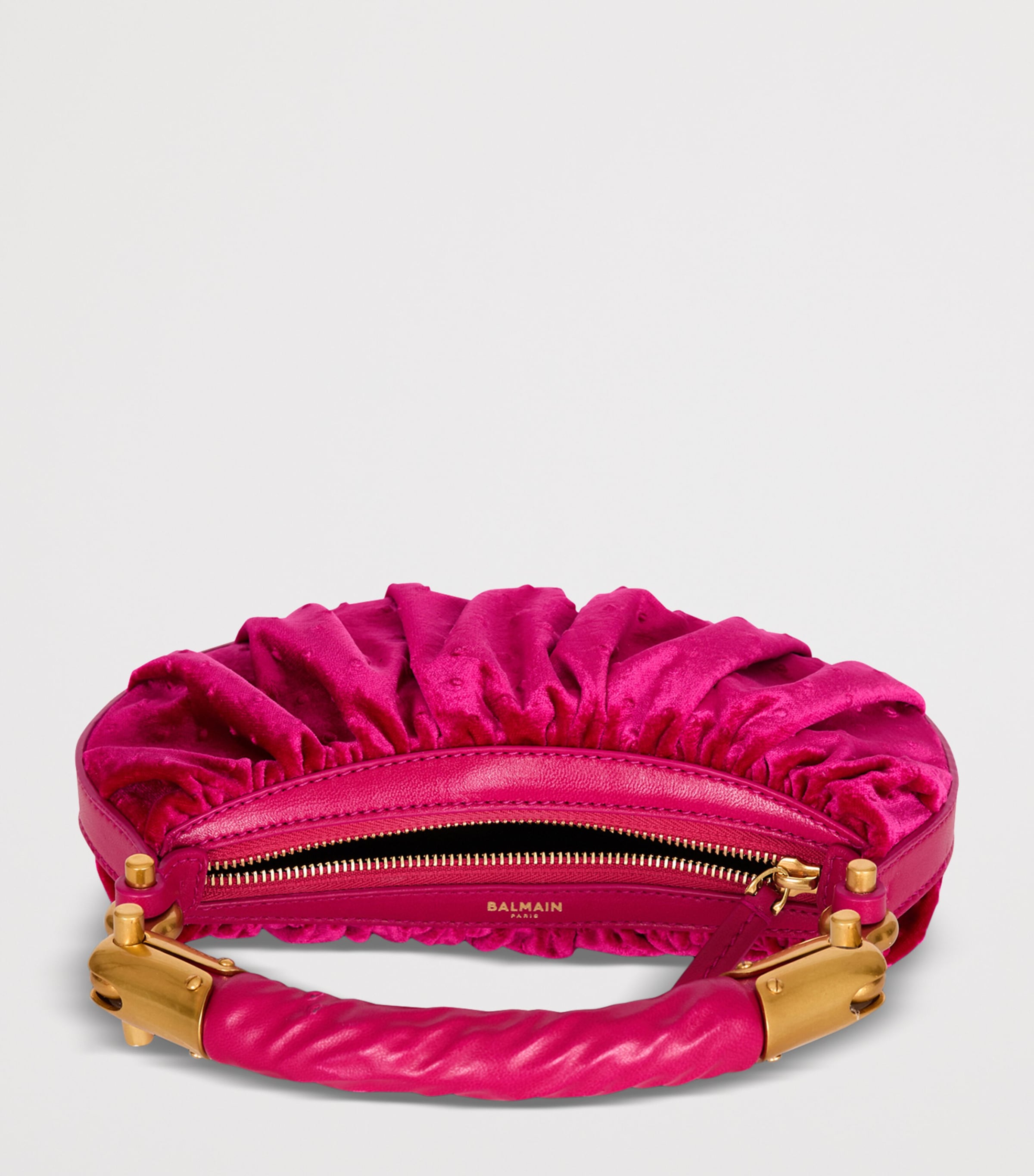 Balmain mini top-handle bag Ebene half-moon, imported from the UK