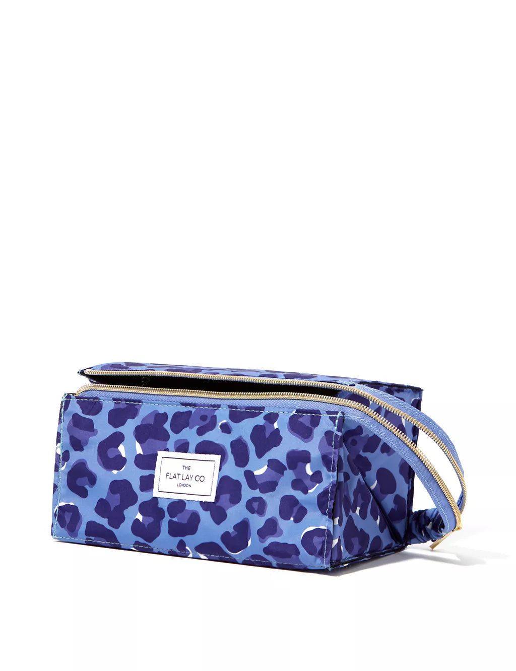 The Flat Lay Co. Open Flat Box Bag in Blue Leopard GOODS M&S   