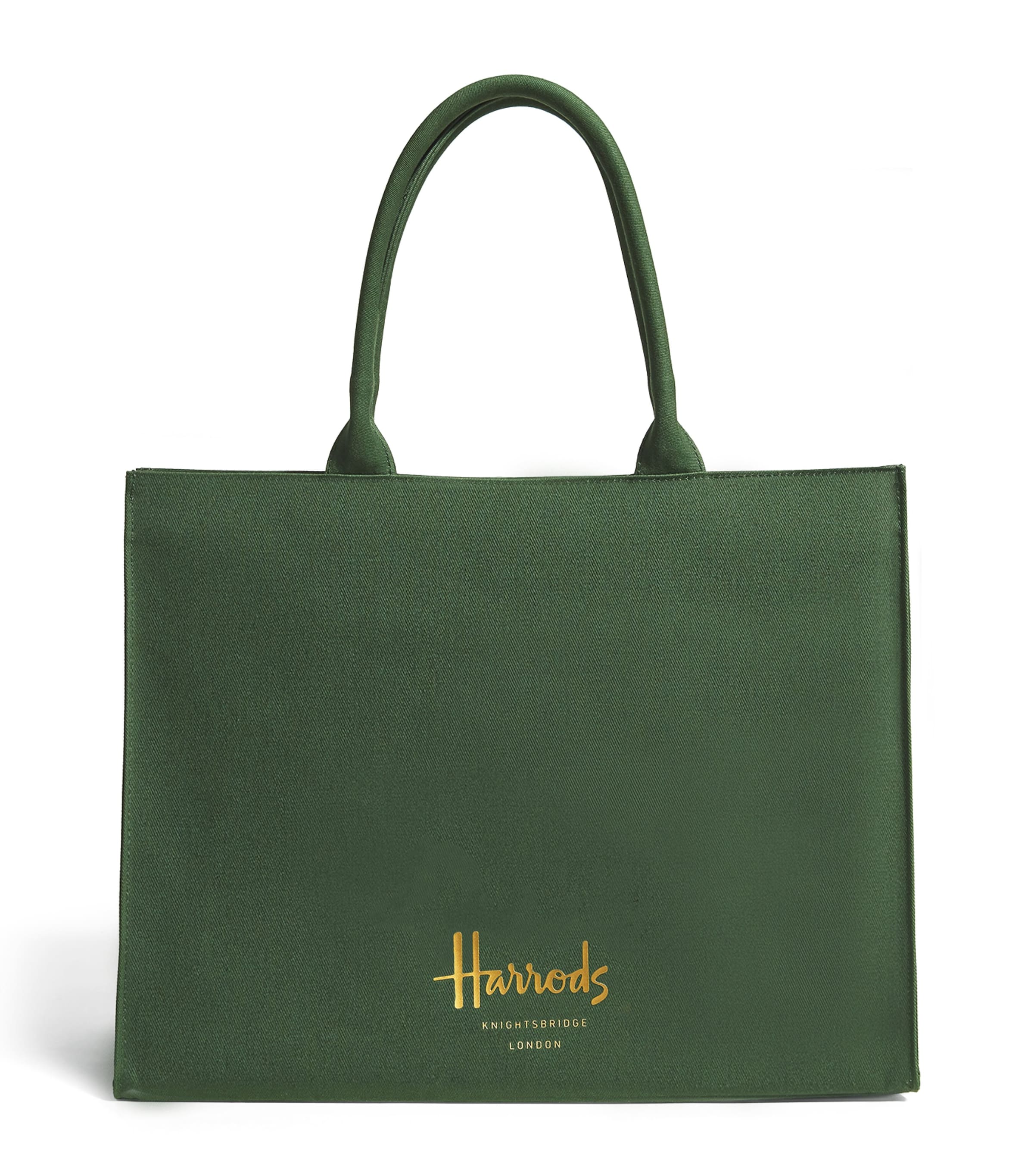 Harrods large cotton logo tote bag, UK version