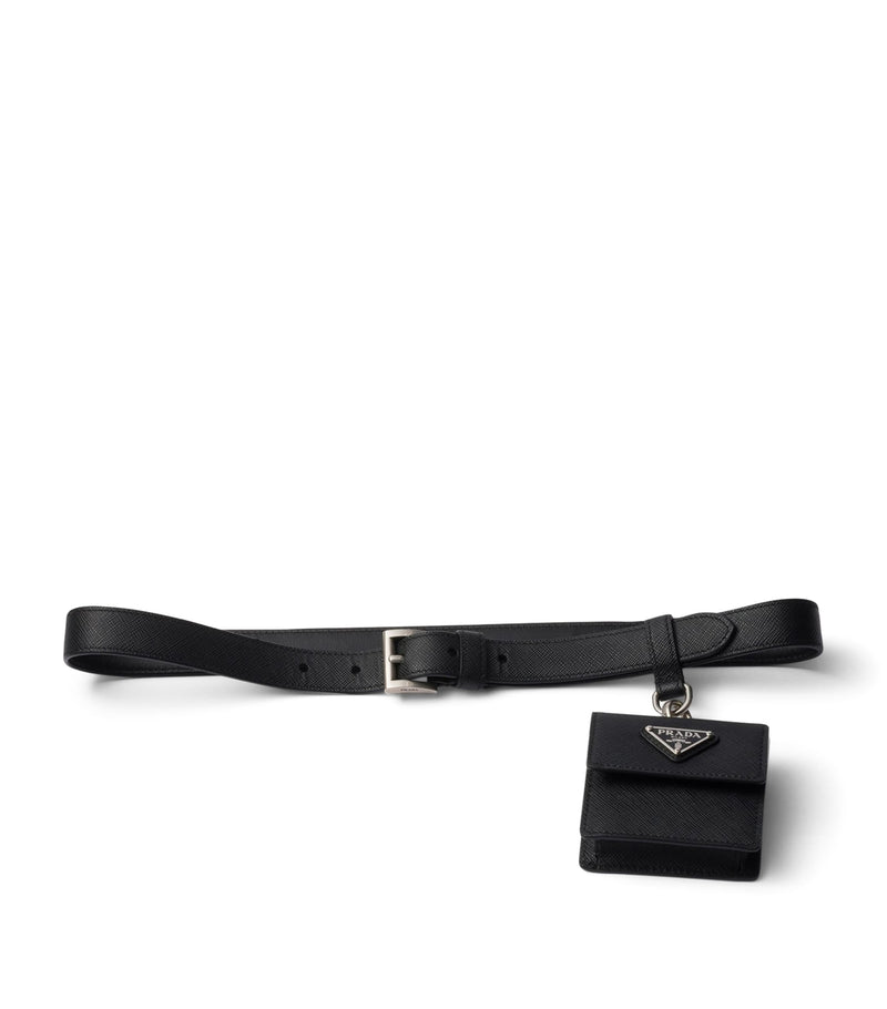 Prada Saffiano leather belt with removable pouch - British product