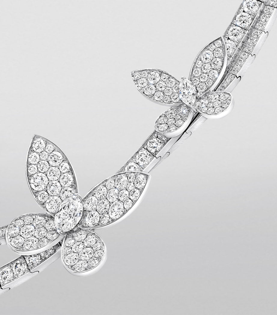 Graff white gold diamond butterfly necklace 43cm, UK version
