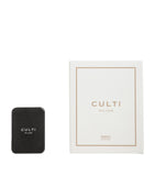 Culti Milano Tessuto car diffuser with cassis leaf, cotton flowers, and musk - British product