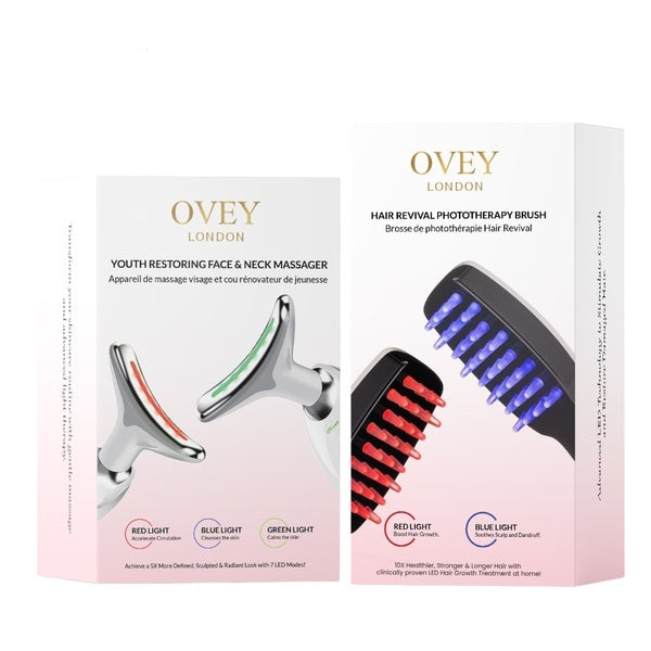 جهاز Ovey لتدليك الوجه والشعر بتقنية LED، إصدار المملكة المتحدة