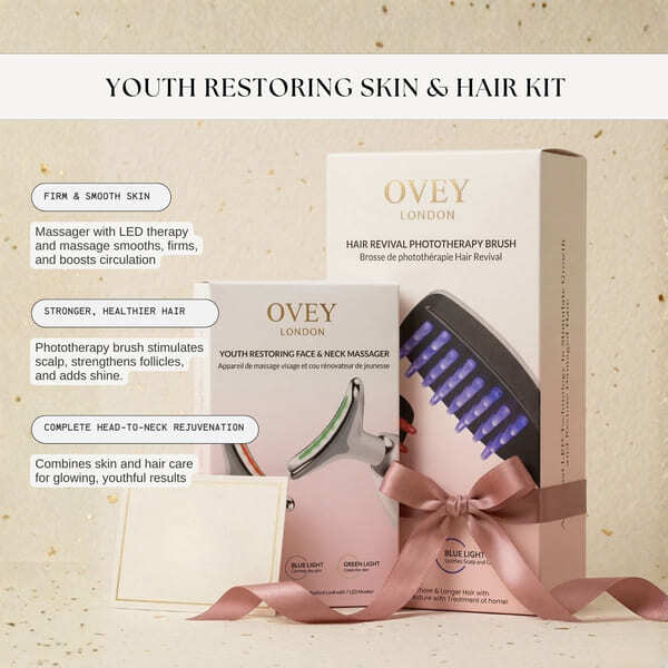 جهاز Ovey لتدليك الوجه والشعر بتقنية LED، إصدار المملكة المتحدة