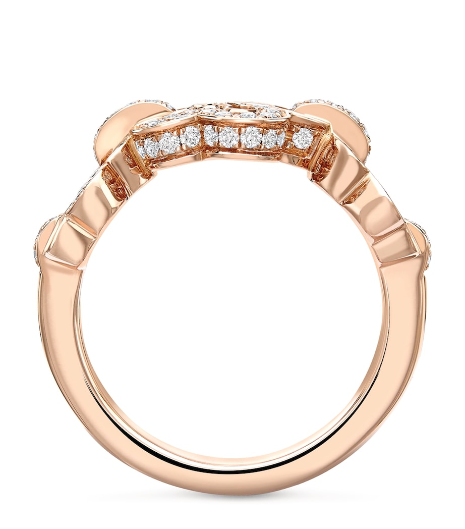Boodles Blossom triple-motif ring rose gold diamonds - British product