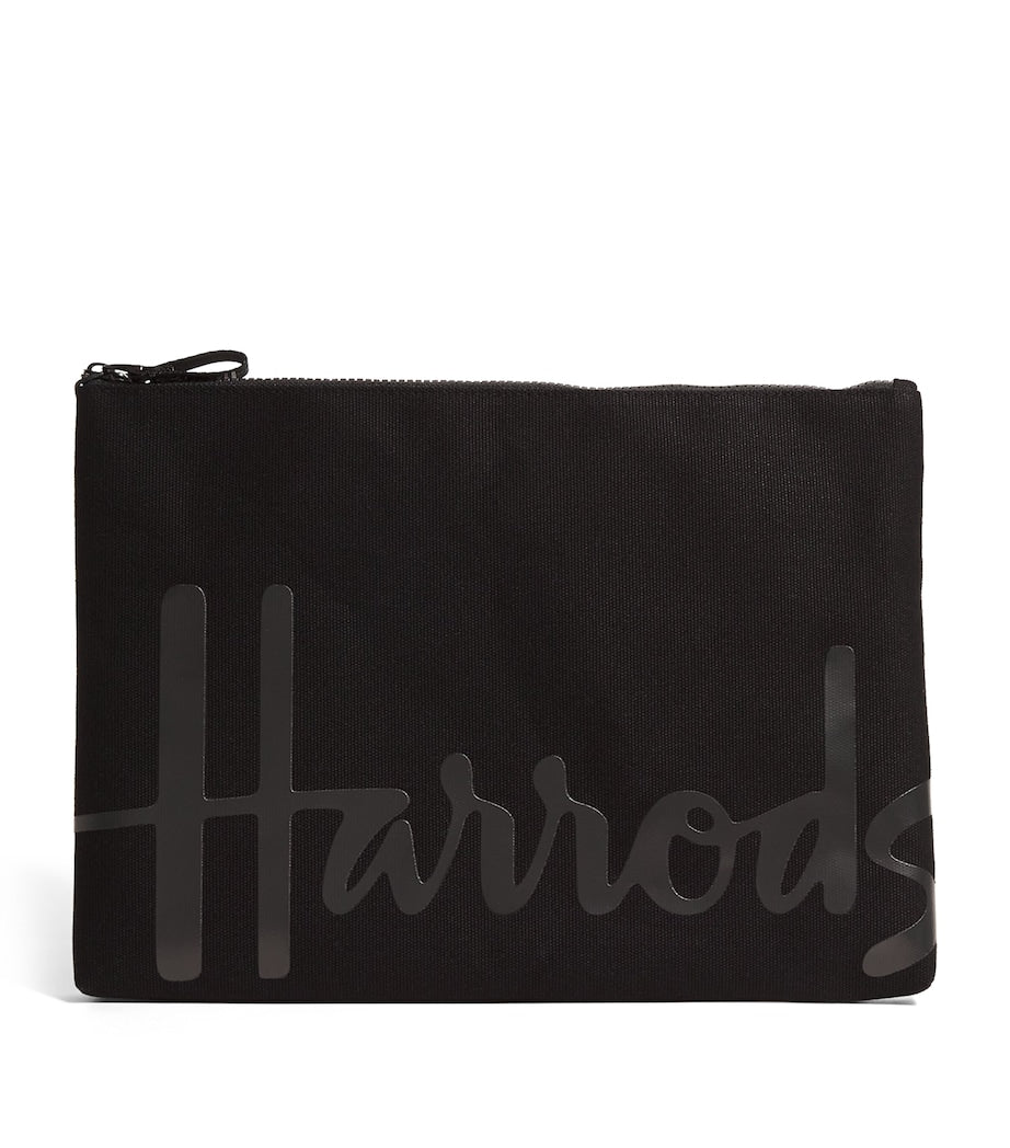 Harrods Large Cotton Logo Pouch, UK version