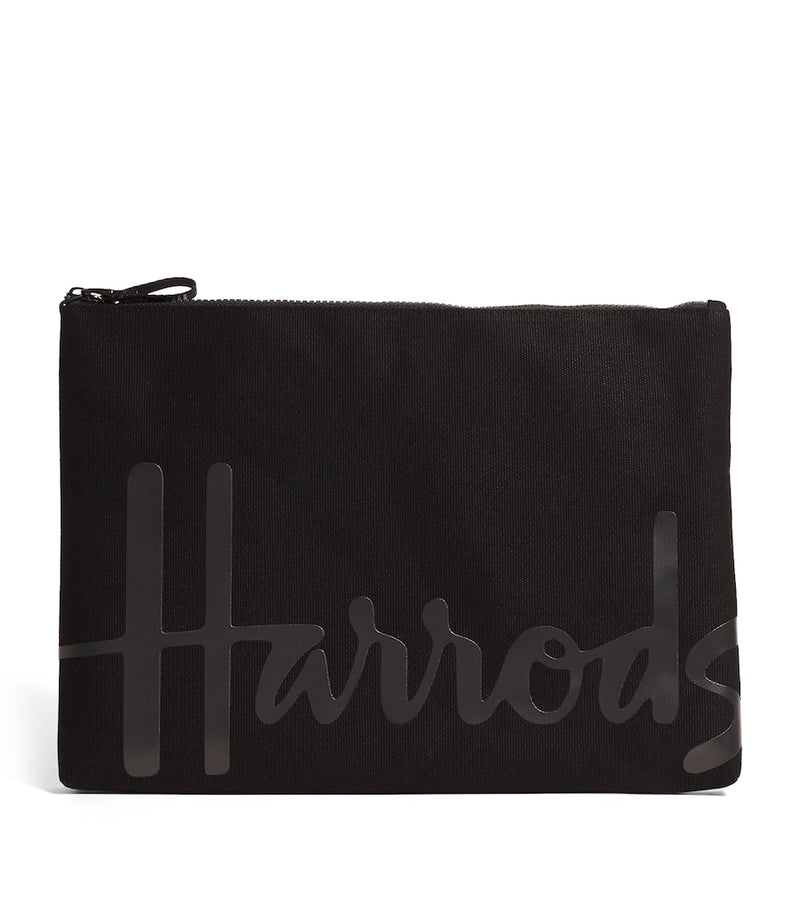 Harrods Large Cotton Logo Pouch, UK version