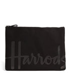 Harrods Large Cotton Logo Pouch, UK version