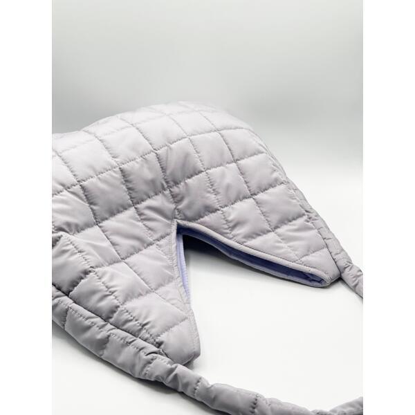 SVNX soft quilted shoulder bag pearl grey, imported from the UK