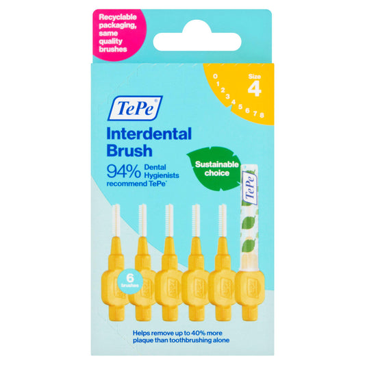 Tepe Interdental Brush Yellow 0.7mm x6 dental accessories & floss Sainsburys   