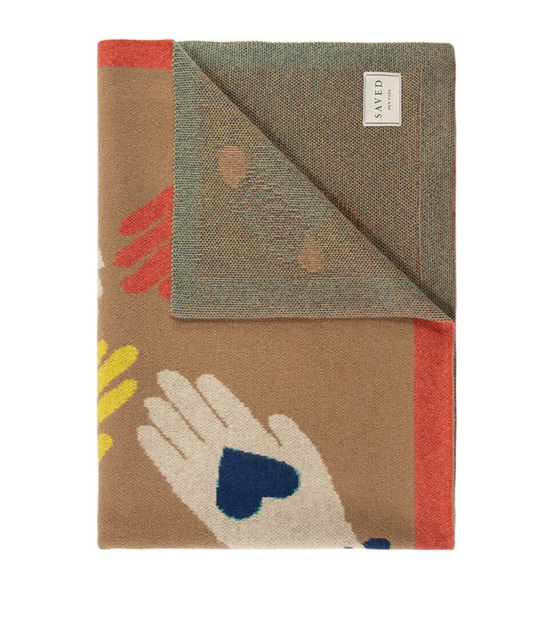 Saved NY cashmere hand and heart throw 130x180cm - British product