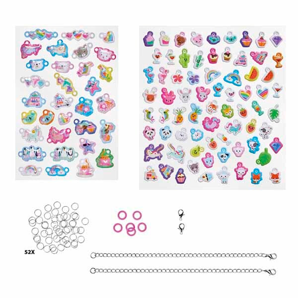 Totum charm bracelet kit with over 50 puffy 3D charms (British brand)
