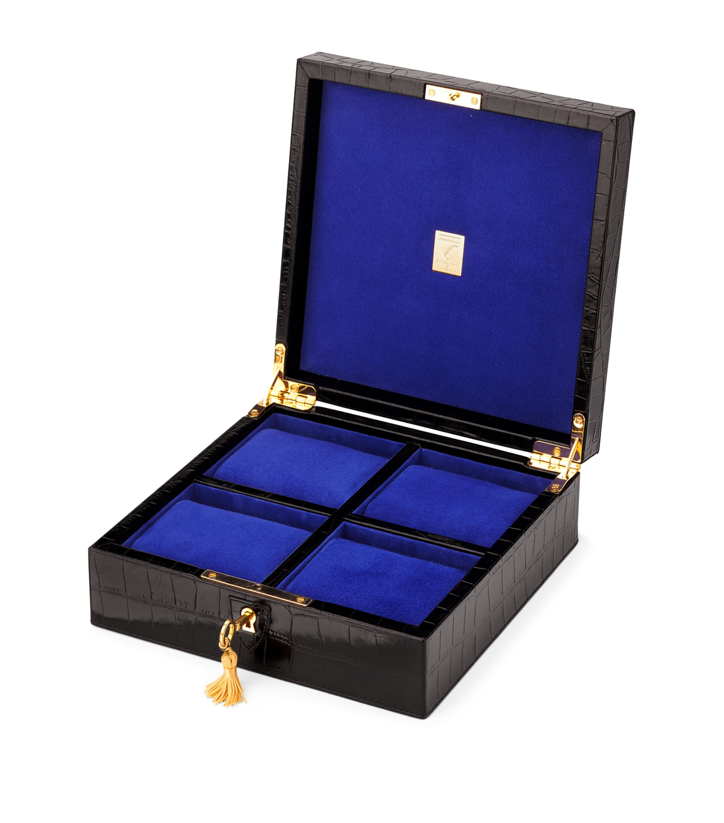 Aspinal of London croc-embossed leather watch roll - British product