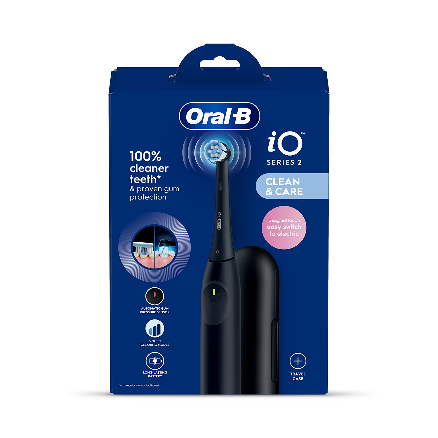 Oral-B iO2 toothbrush Night Black travel case UK version