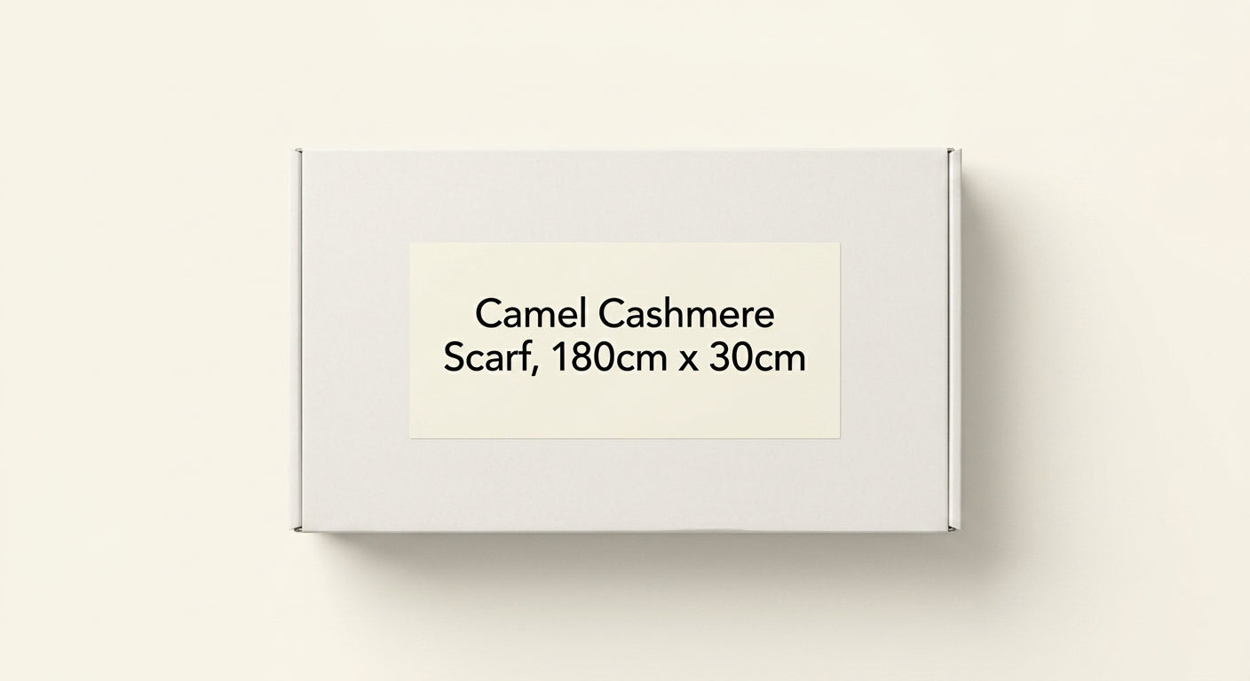 Mulberry merino wool scarf in camel, imported from the UK