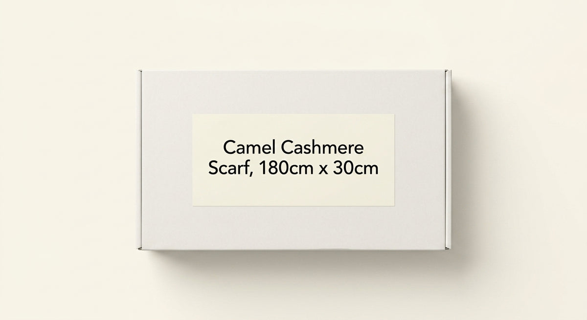 Mulberry merino wool scarf in camel, imported from the UK