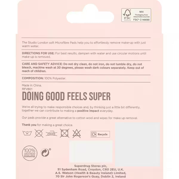 Superdrug Studio microfibre pads 7pk (British brand)