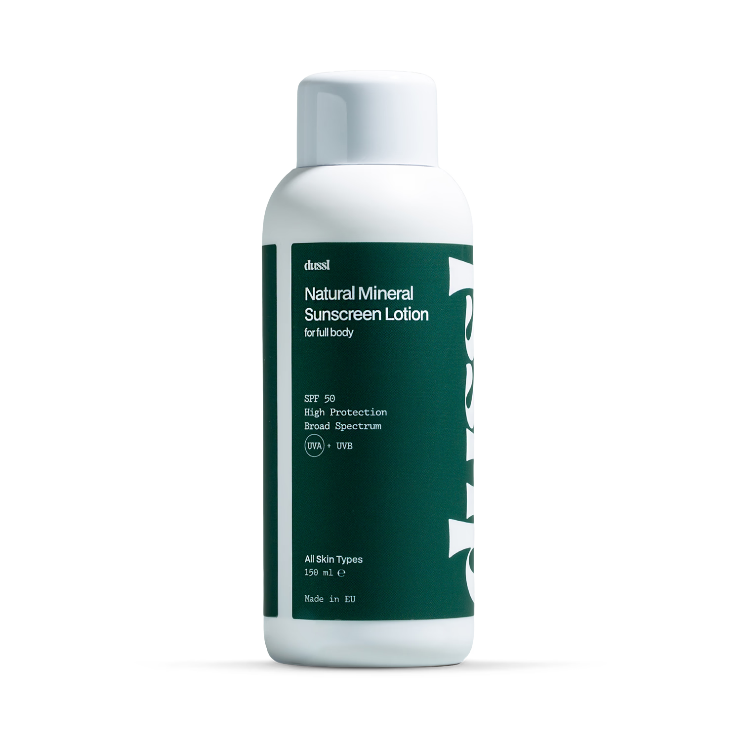 dussl natural mineral sunscreen SPF 50 150ml, imported from the UK