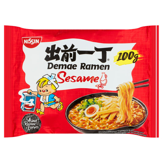 Nissin Demae Ramen Sesame Flavour Japanese Noodlesoup 100g Cup & instant Sainsburys   