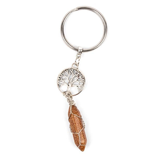 Myga Keyring - Tree Of Life & Goldstone