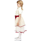 Smiffys girls porcelain doll costume cream dress and belt, imported from the UK