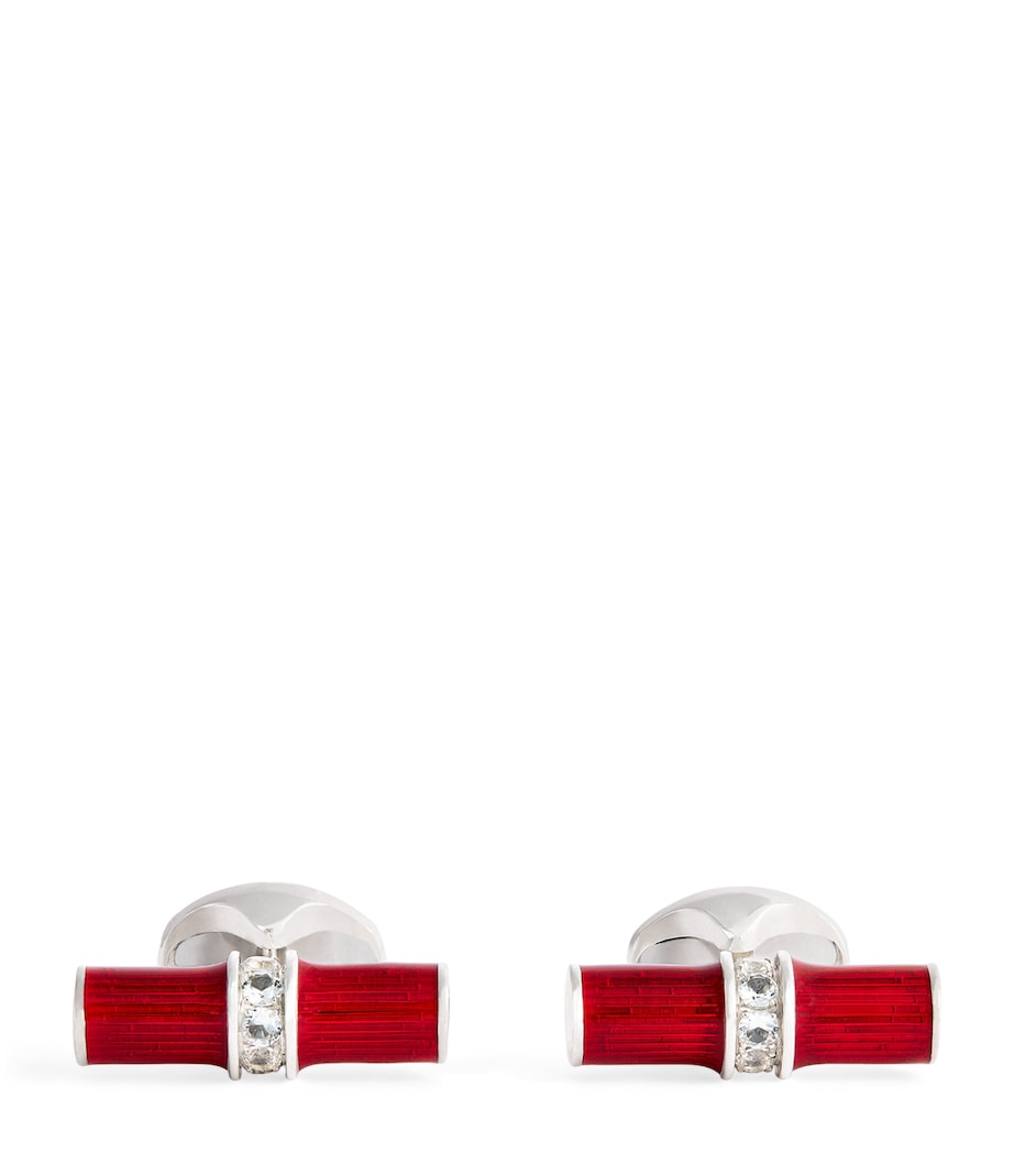 Deakin & Francis sterling silver spinel cufflinks 2.4cm - British product