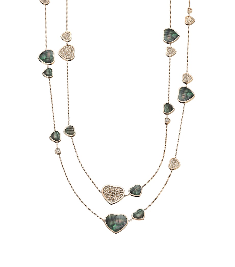 Chopard Happy Hearts sautoir necklace in rose gold with diamonds (British brand)