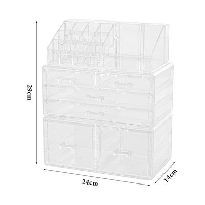 Livingandhome Klar Akryl Makeup Organisator 6 Skuff Oppbevaring
