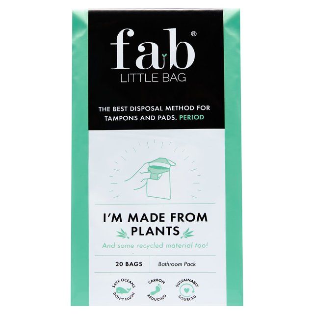 FabLittleBag Sustainably Sourced Bags for Tampons and Pads Bathroom Pack   20 per pack