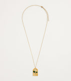 L'ATELIER NAWBAR yellow gold diamond malachite Biladi Palm necklace, UK version